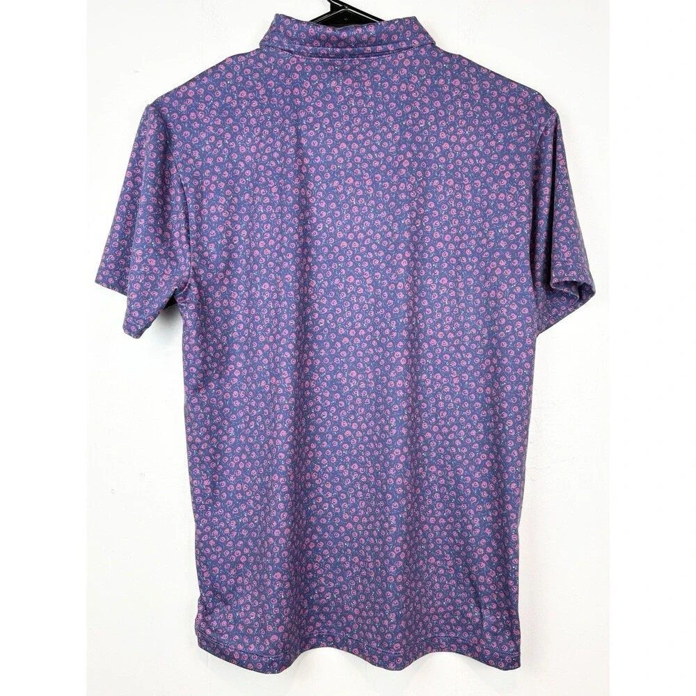 Crewcuts Boys Performance Polo Shirt Blue Pink Short Sleeve Preppy Sz XXL, 14-15